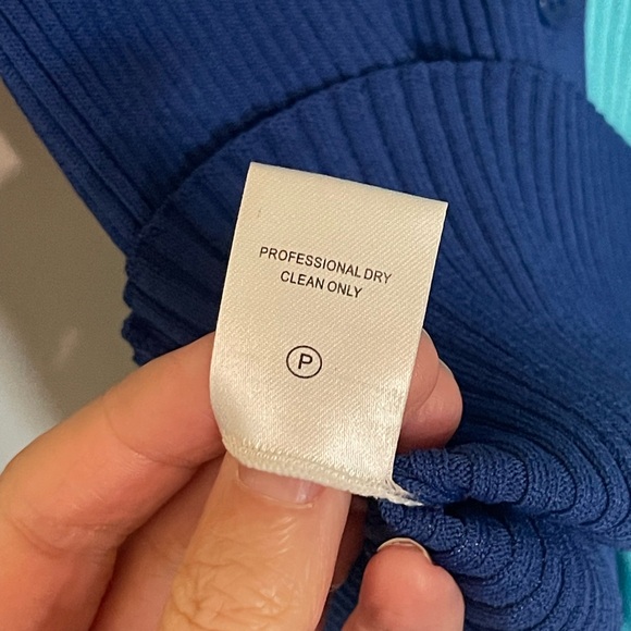 STAUD Shoko Cargo Colorblock Cardigan In Twilightlight Blue Teal Sweater Small - Picture 7 of 11